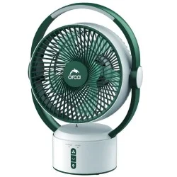 Orca Rechargeable Table Fan 3600 MAH with Light - Green